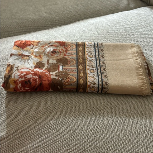 Norma Dori Floral Beige and Brown scarf